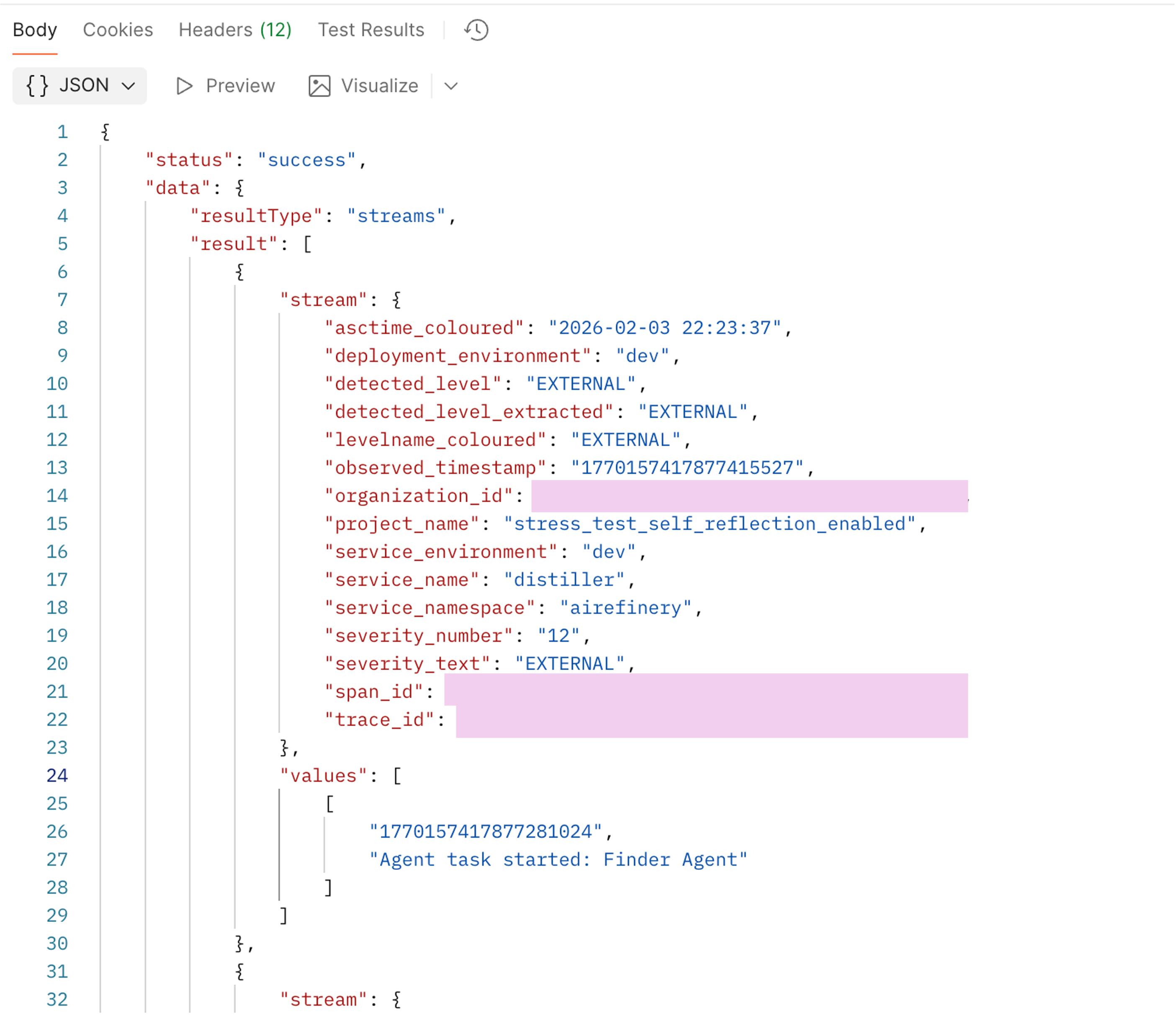 Example Logs