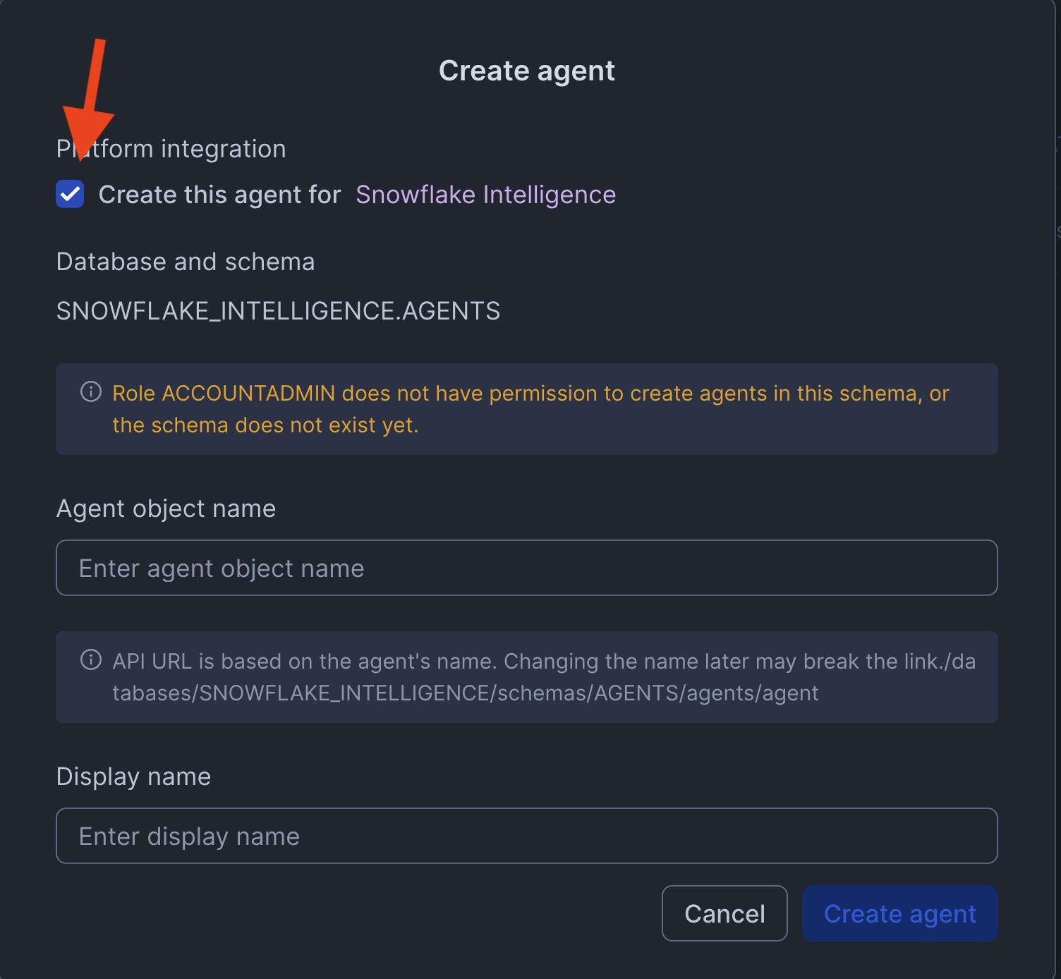 Creating Agent-default