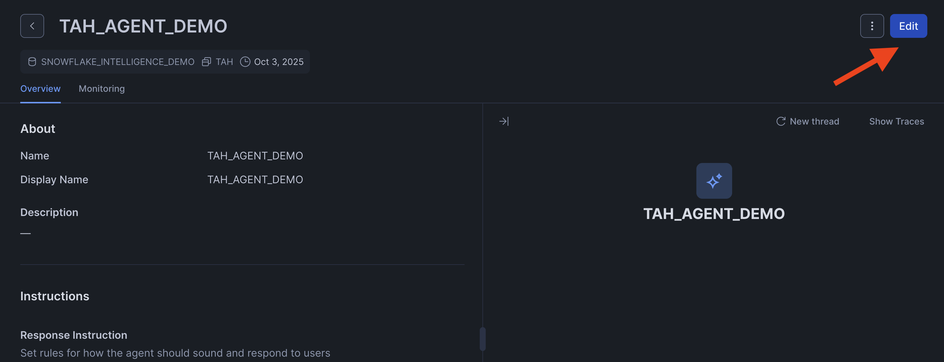 Creating Agent-window
