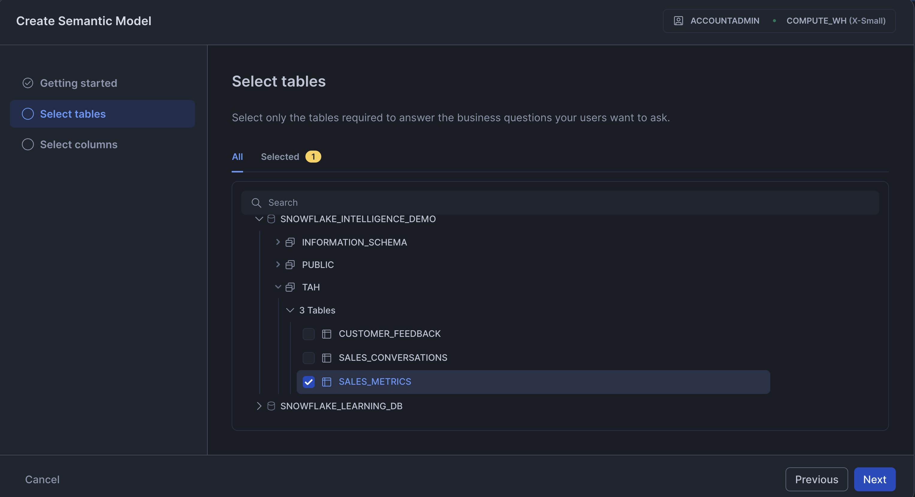 Creating Analyst Services-Table