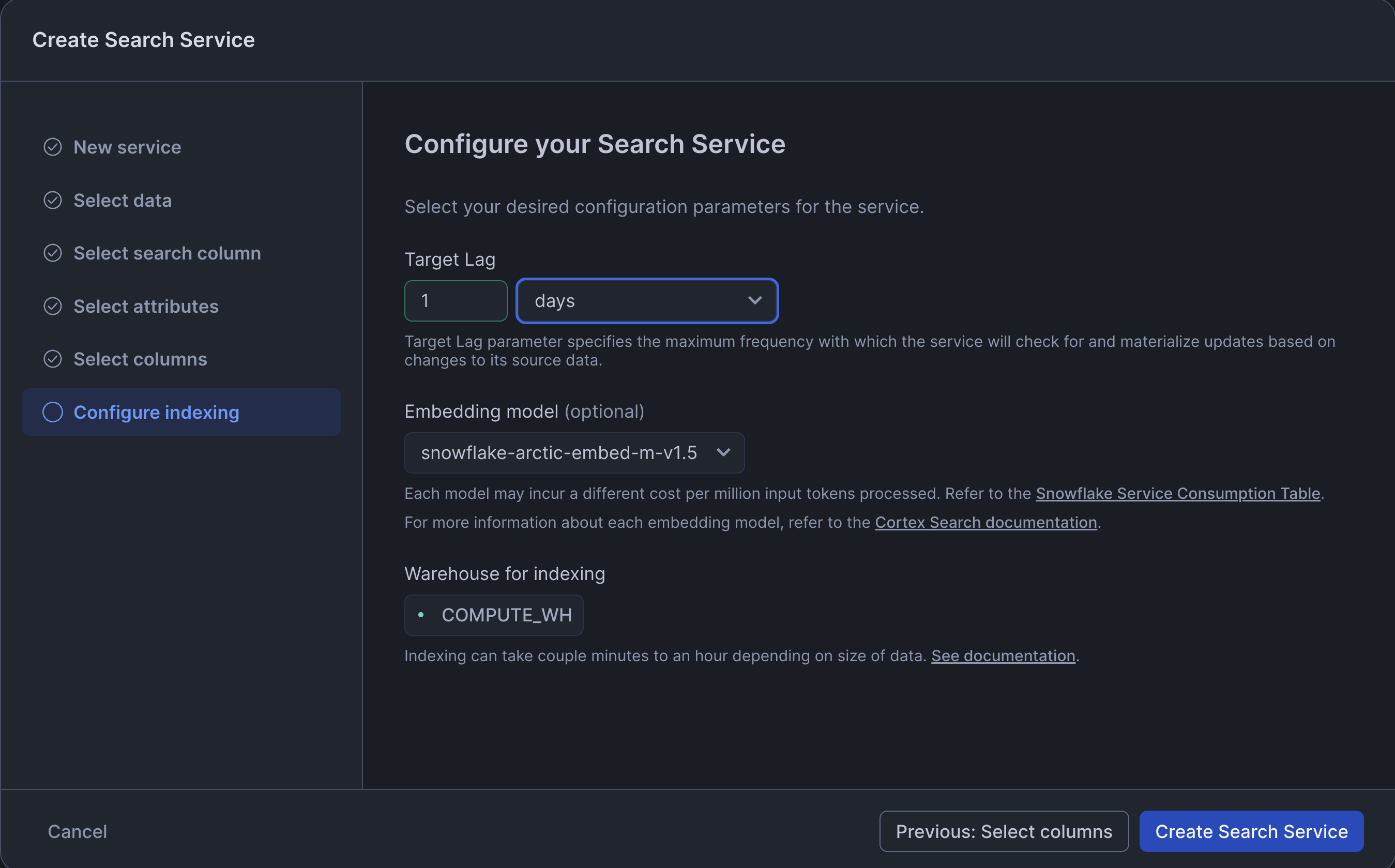 Creating Search Services-Indexing